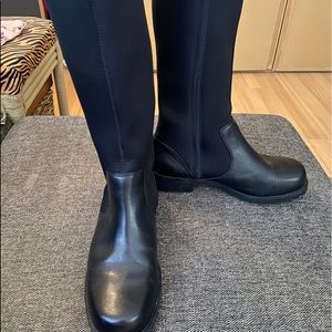 NWOT SoftWalk Wide Calf Black Riding Boots, Size 9M